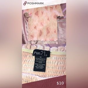rue 21 pink smock off-shoulder crop top XS